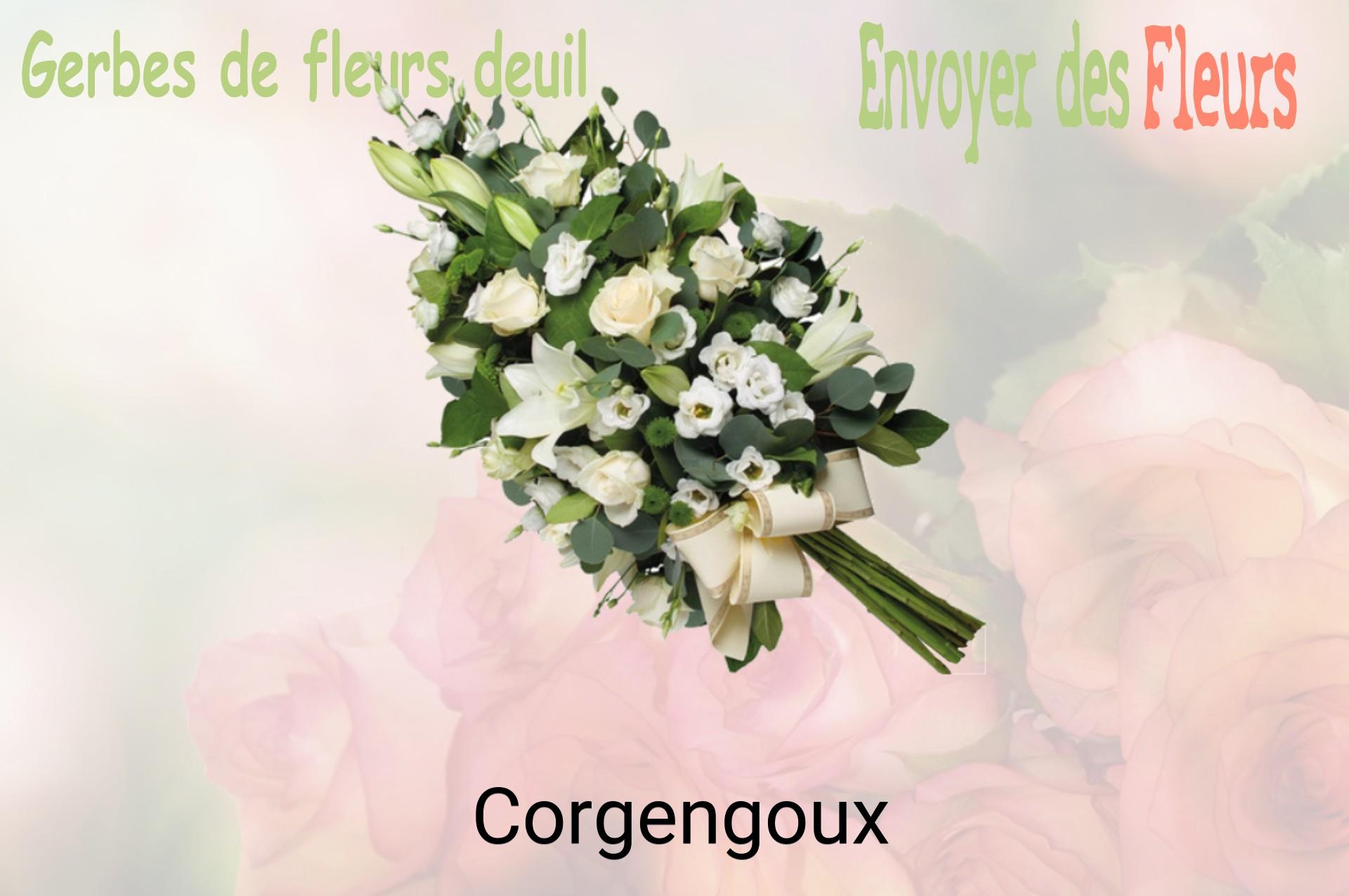 Gerbe de fleurs de deuil livrée à Corgengoux